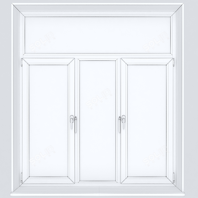 Premium Quality Plastic Windows: Exquisite Detailing 3D model image 2