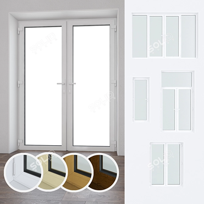 Premium Plastic Windows: Exquisite Detailing 3D model image 1