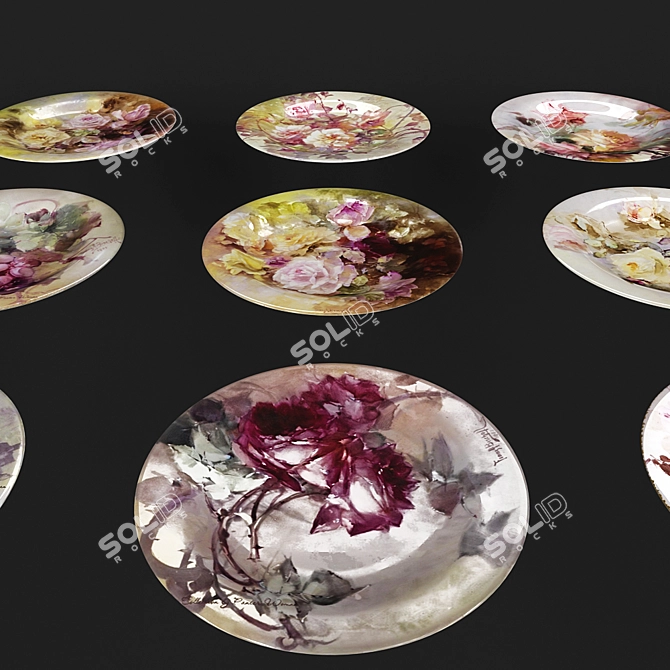 Elegant Decorative Plate: Franz Arthur Bischoff 3D model image 3
