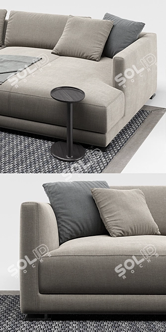 Poliform Bristol Sofa Set: 2 Modules, Puff & More 3D model image 2