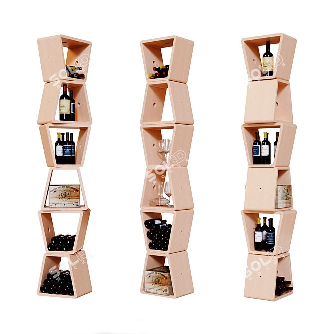 Modular Wine Rack: Customizable and Stylish 3D model image 1