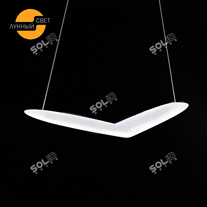 Elegant LED Chandelier Pendant 3D model image 1