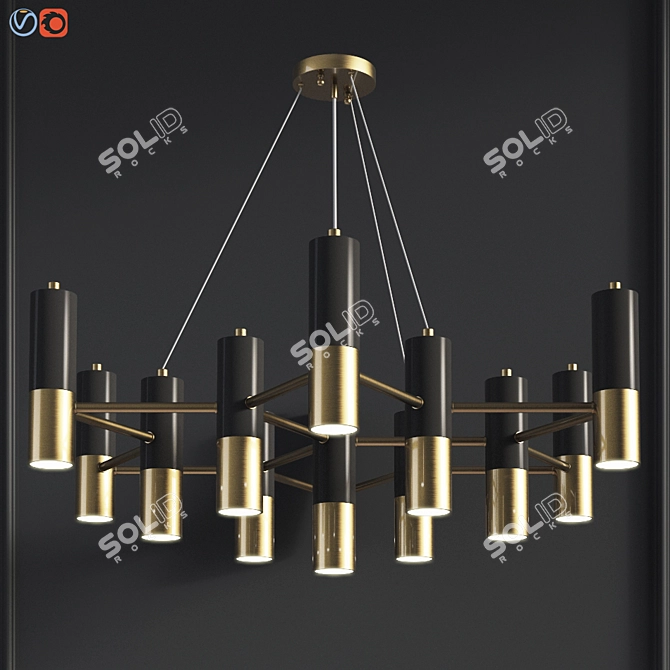 Favorite Ultra Brass Chandelier 3D model image 1