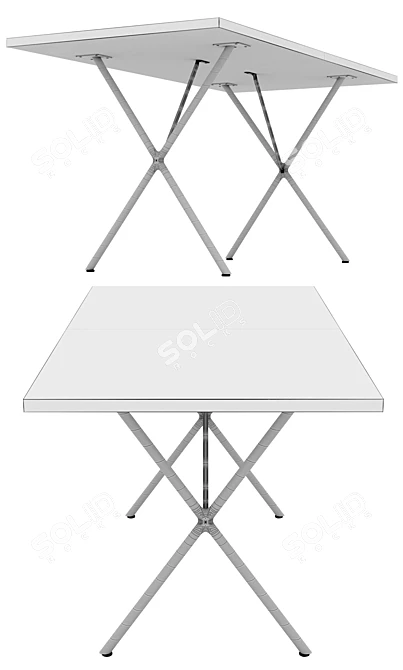 Modern X-Leg Table for Stylish Interiors 3D model image 3