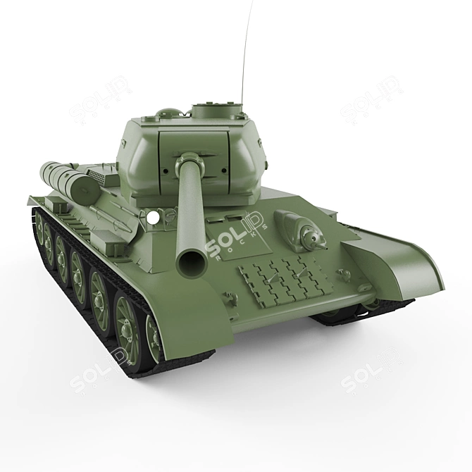Legendary T-34-85 Tank 3D model image 1