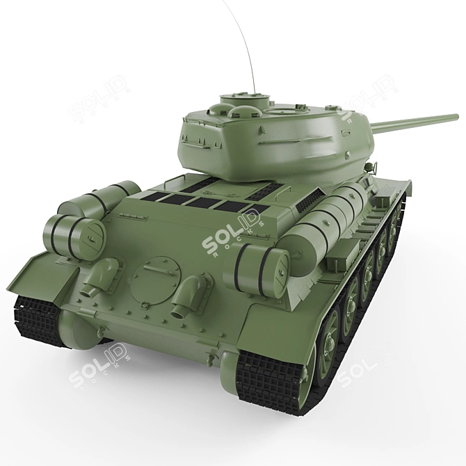 Legendary T-34-85 Tank 3D model image 2