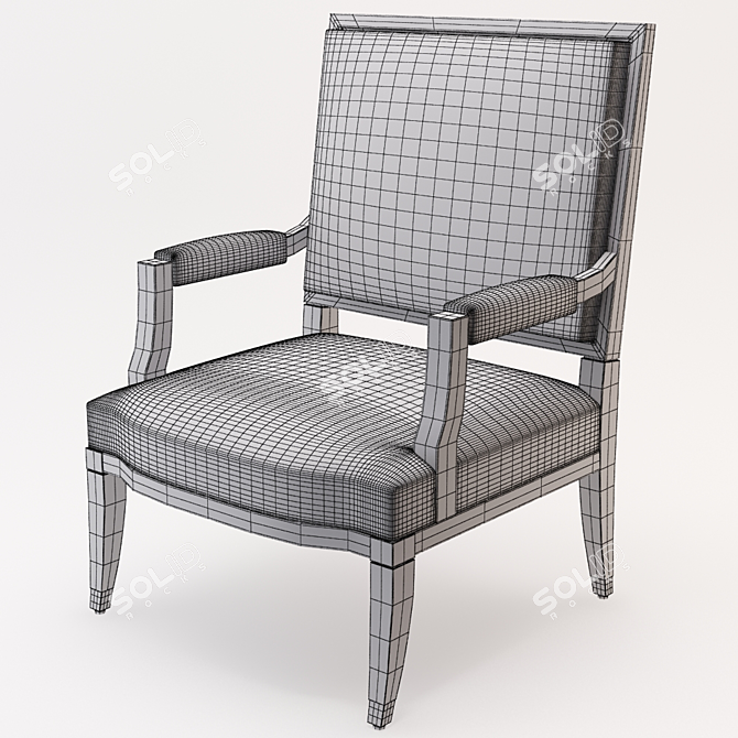 Elegant Grand Hotel Armchair 3D model image 3