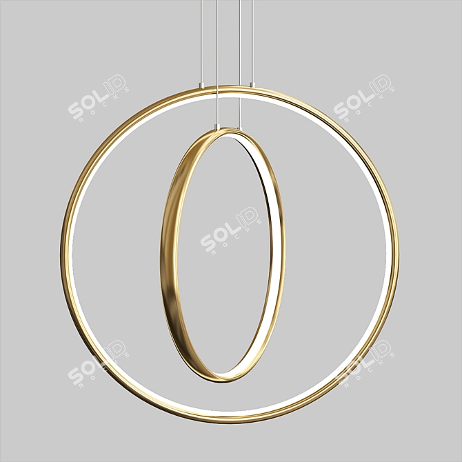 Sleek Ring Pendant Light 3D model image 1