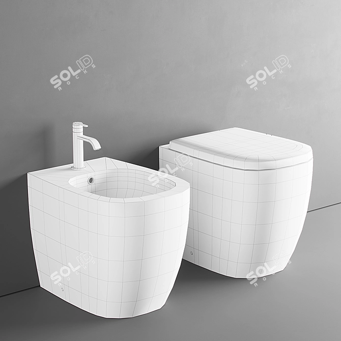 Ovvio Wall-mounted Bathroom Set 3D model image 3