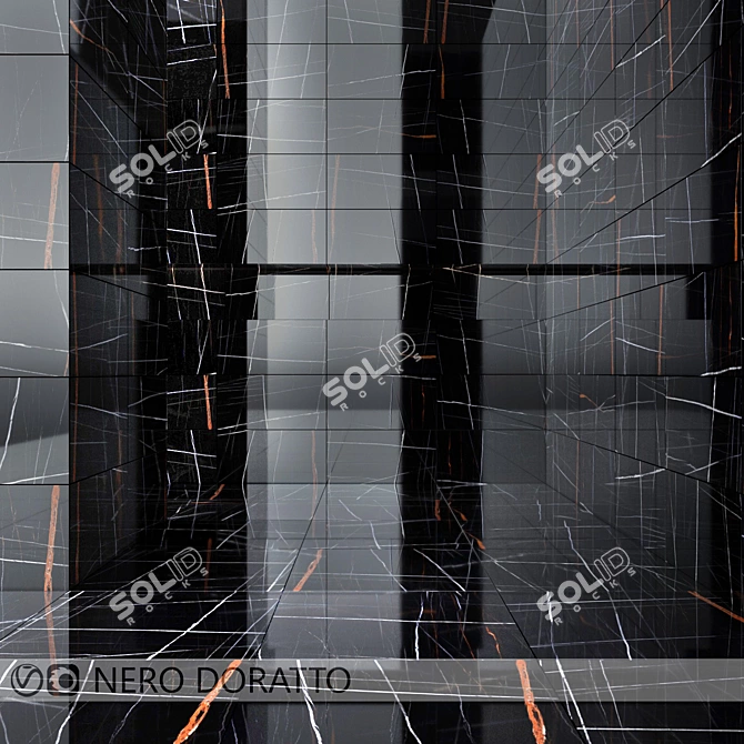 Kerranova Nero Doratto Marble Tiles 3D model image 1