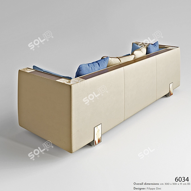 ARCAHORN 6034 Velvet Sofa 3D model image 2