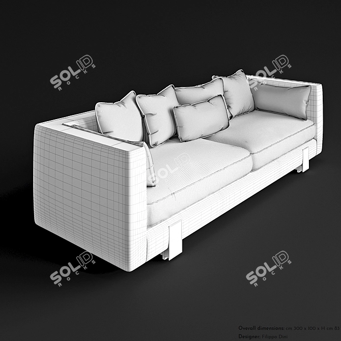 ARCAHORN 6034 Velvet Sofa 3D model image 3