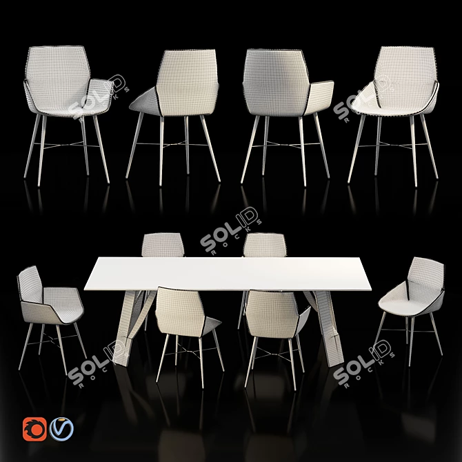 Elegant ELIQUE & stylish SELTZ by Acerbis 3D model image 2