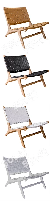Flat Leather Marlboro Chairs: Stylish & Comfortable! 3D model image 2