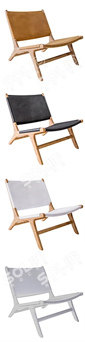 Flat Leather Marlboro Chairs: Stylish & Comfortable! 3D model image 3