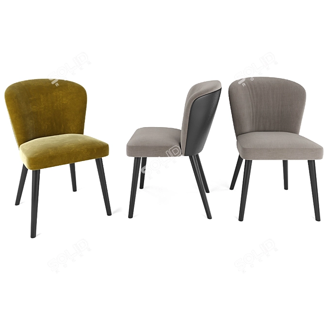 Elegant Aston Dining Chair Set 3D model image 2