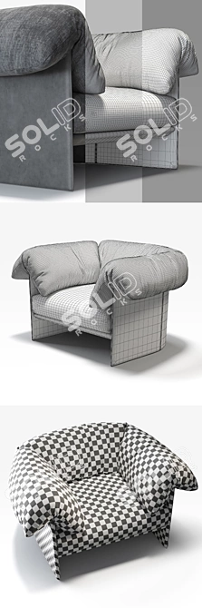 Luxurious Highline Armchair for Stylish Comfort 3D model image 3