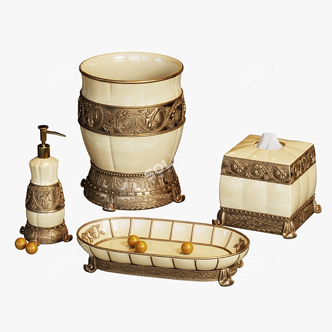 Chalmette Luxury Bathroom Set 3D model image 1
