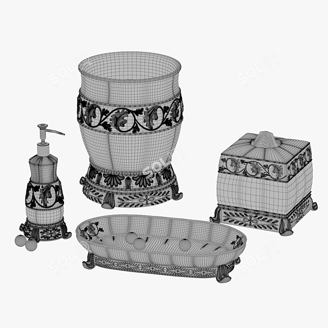 Chalmette Luxury Bathroom Set 3D model image 2