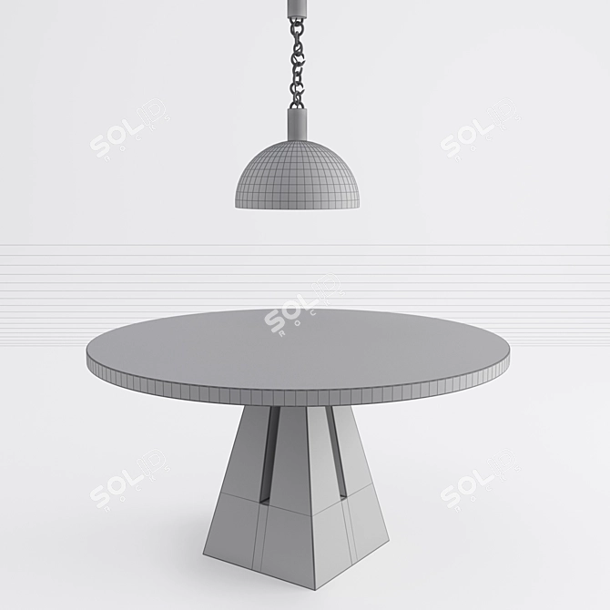 Portal Dining Table: Porcelain Elegance 3D model image 2