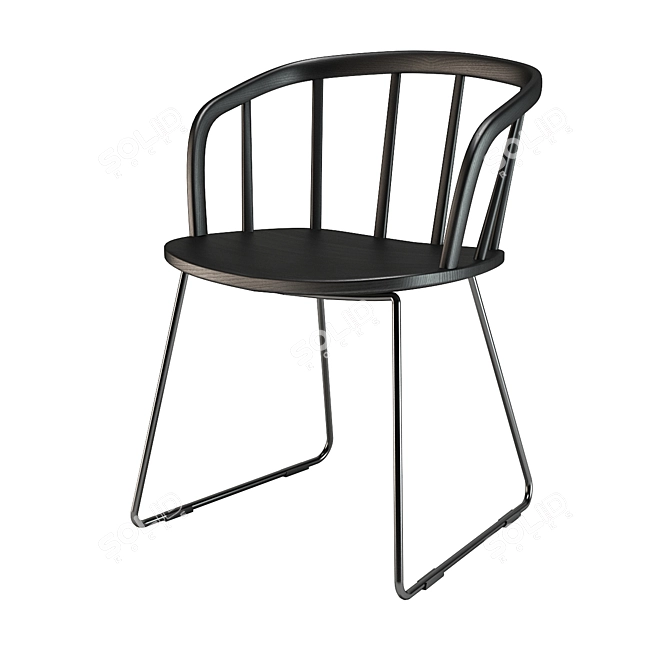 Contemporary Windsor Style Armchair 3D model image 1