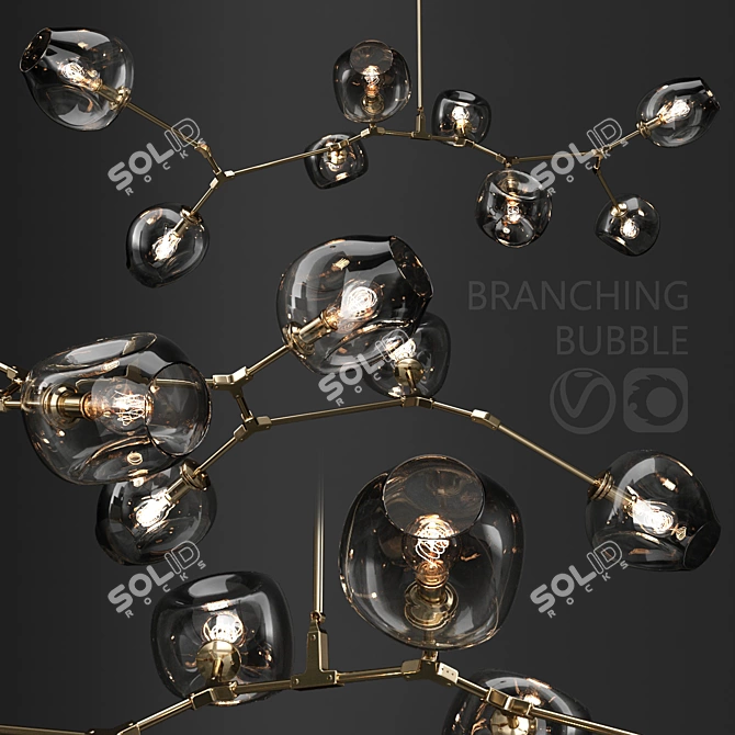 Revolutionary Bubble Branch Pendant Lamp 3D model image 1