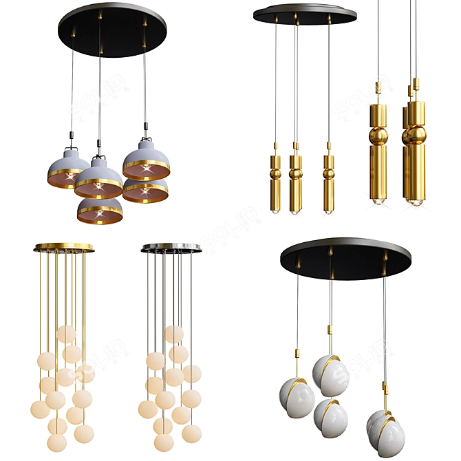Lee Broom Pendant Lamp Collection 3D model image 1