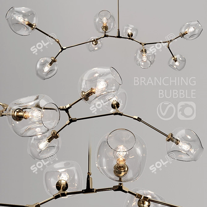 Branching Bubble Pendant Light - 8 Lamps 3D model image 1