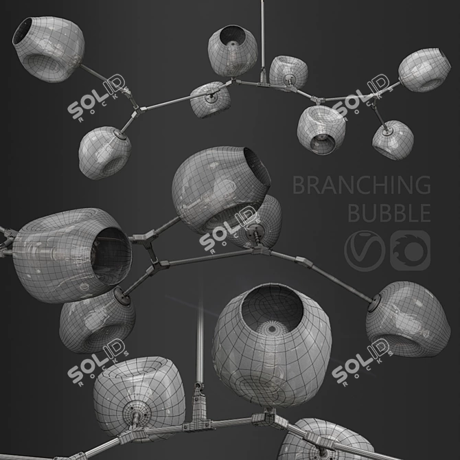 Branching Bubble Pendant Light - 8 Lamps 3D model image 2