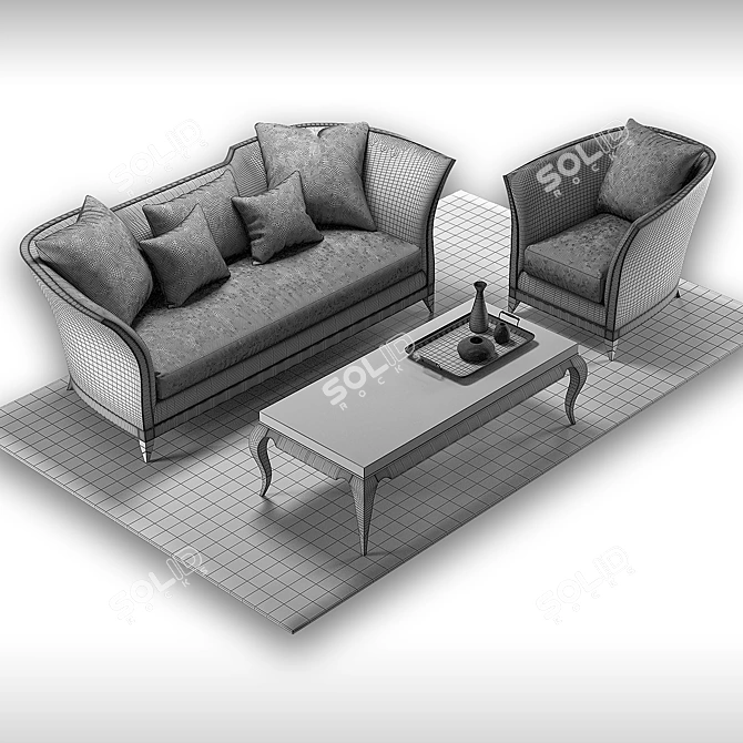 Caracole Furniture Set: Elegant and Chic 3D model image 2