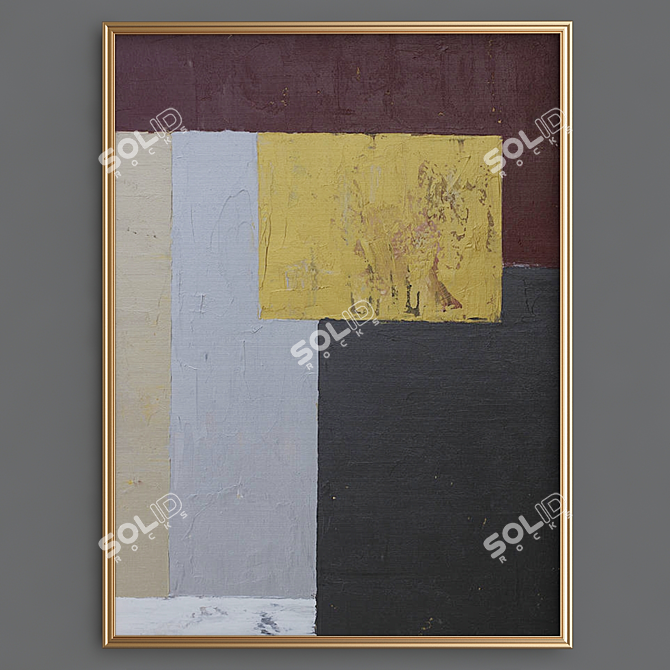 Golden Rectangular Masterpiece 3D model image 1