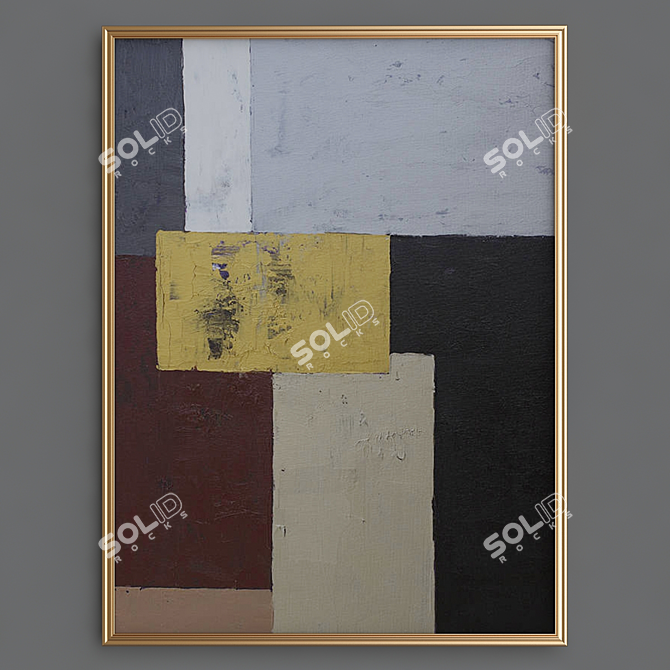 Golden Rectangular Masterpiece 3D model image 3