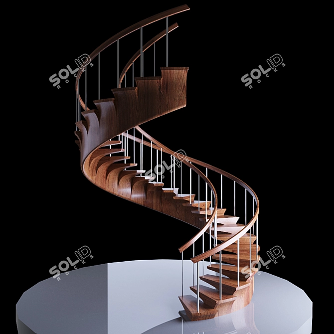 Dual Spiral Staircase 3D model image 1