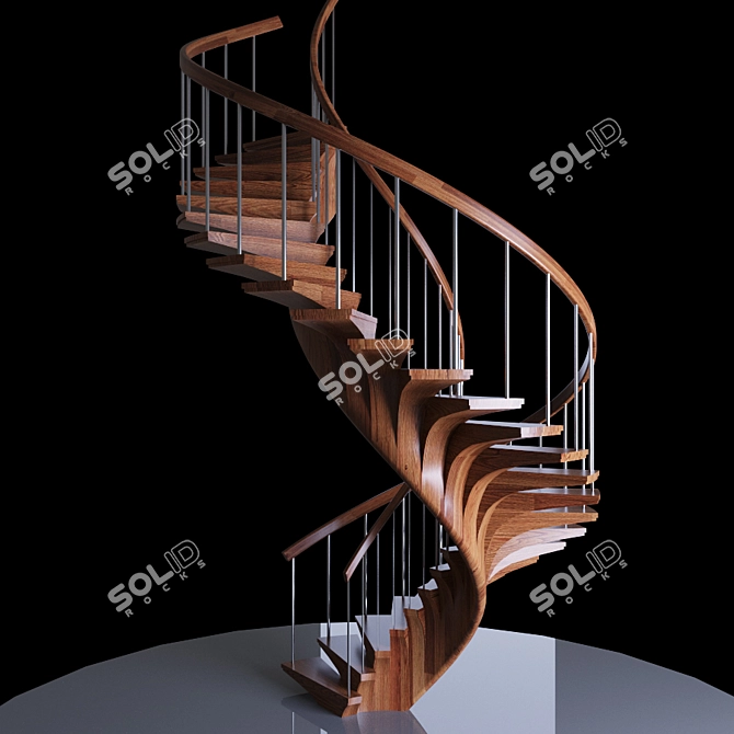 Dual Spiral Staircase 3D model image 2