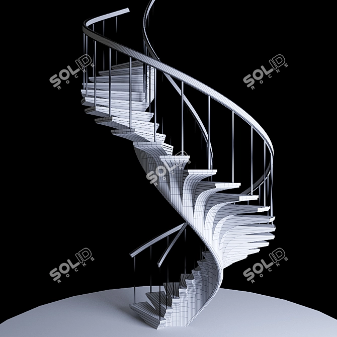 Dual Spiral Staircase 3D model image 3