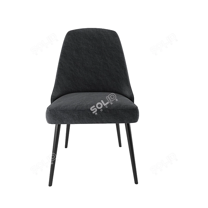 Modern Upholstered Dining Chair 3D model image 2