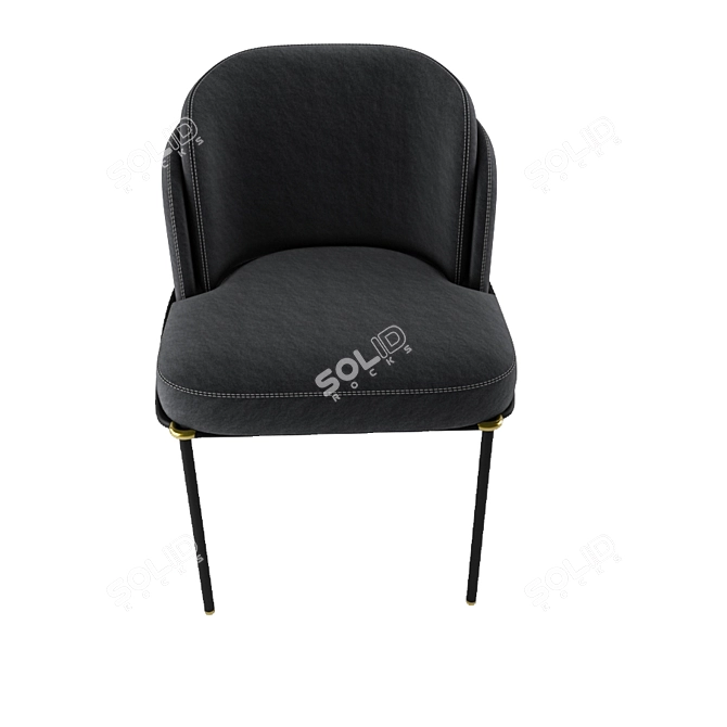 Elegant Minotti Fil Noir Dining Chair 3D model image 2