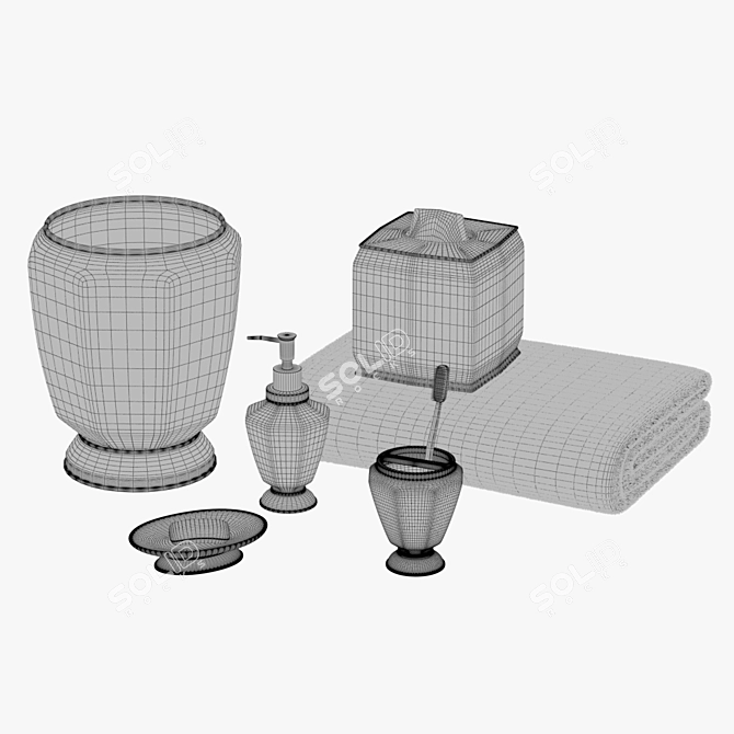 Faux Marble Bath Set: Elegant Accessories 3D model image 2