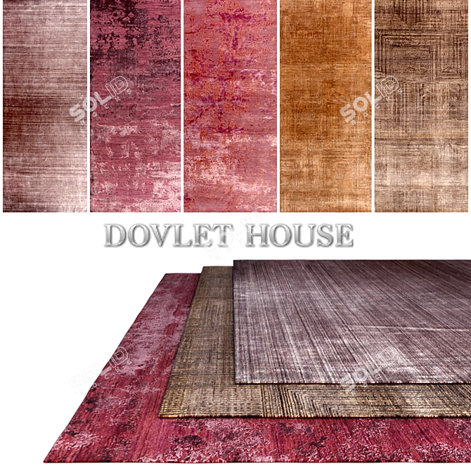 DOVLET HOUSE 5-Piece Carpets Set 3D model image 1