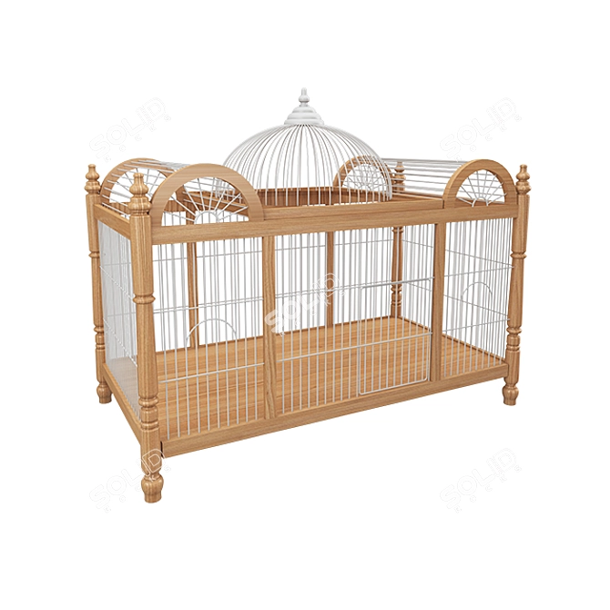 Sturdy Metal Bird Cage 3D model image 1