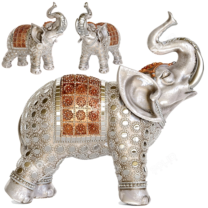  Majestic Elephant Figurine 3D model image 1