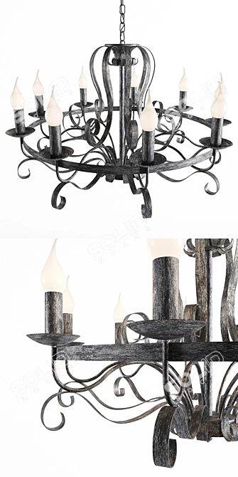 Elegant Palermo Chandelier 3D model image 2