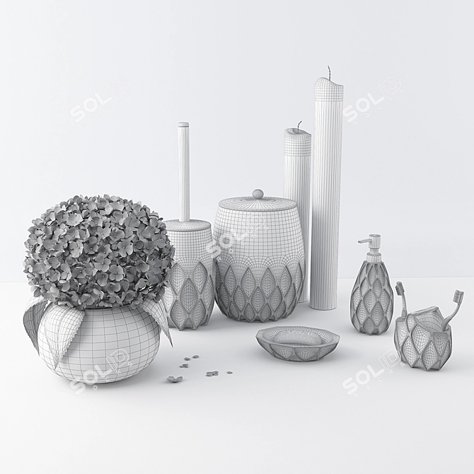 PRIMANOVA Bathroom Accessories Set - HENRY (Grey) 3D model image 3