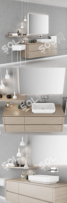 Modern QI Bathroom Furniture Set 3D model image 2