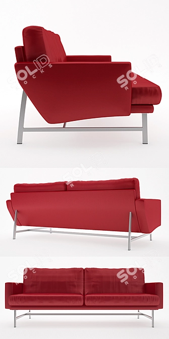 Sleek Lissoni 2-Seat Sofa 3D model image 2