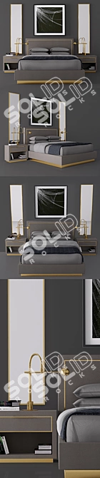Shagreen King Platform Bed 3D model image 2