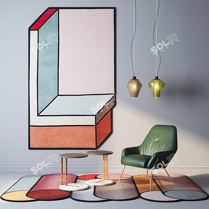 Luxury Design: cc-tapis Rugs, Foscarini Diesel Lamps, ASIA Leather Armchair 3D model image 1