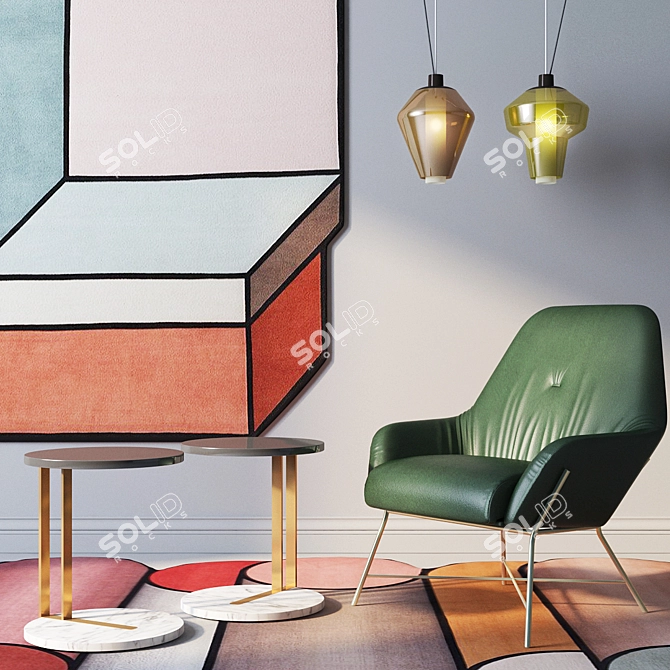 Luxury Design: cc-tapis Rugs, Foscarini Diesel Lamps, ASIA Leather Armchair 3D model image 2