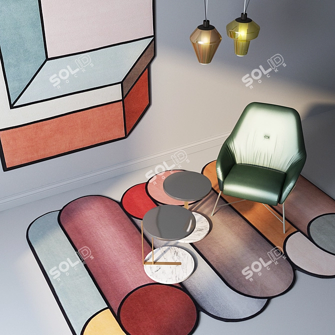 Luxury Design: cc-tapis Rugs, Foscarini Diesel Lamps, ASIA Leather Armchair 3D model image 3