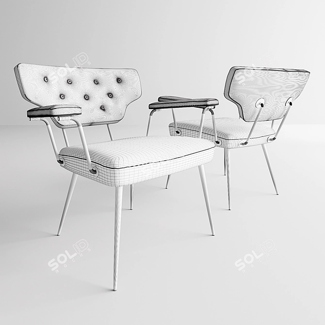 Italian Designer Twiggy Chair 3D model image 2